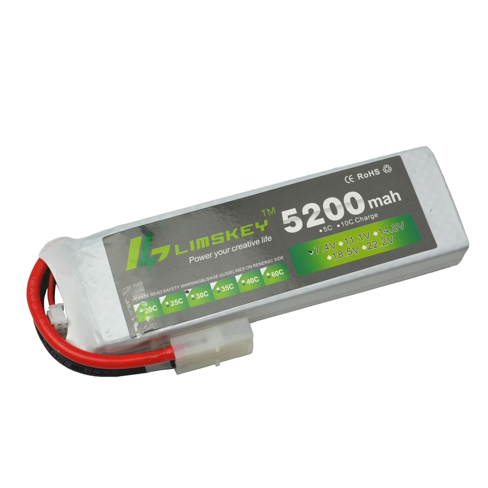 Limskey Racing 2S lipo Аккумулятор 7 4 В 5200 мАч 30C для радиоуправляемого вертолета