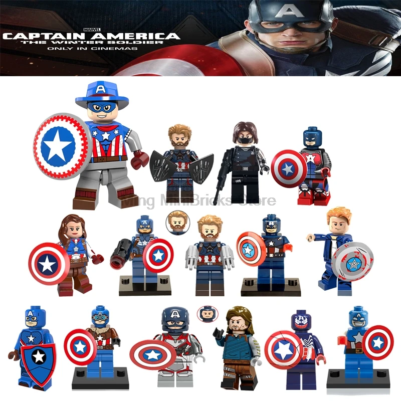 

The Avengers 4 Legoly Marvel Movie Cosmic Series Captain America Chris Evans Steven Steve Rogers Full set Figure legolys Kid Toy