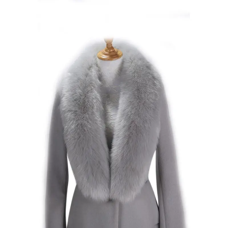 Для женщин искусственной меховой воротник для зимнее пальто женские шубы из искусственного меха Роскошные теплые воротник