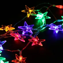 RGB 5 м светодиодный светильник 28 прозрачность пятиконечная звезда Рождественская вечеринка Фея Свадебные украшения лампы