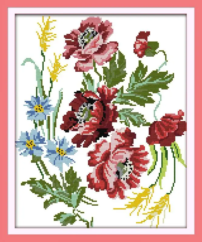 

Charming flowers DIY Needlework Counted Cross stitch 11CT 14CT DMC Cross Stitch Kits for Embroidery Home Decor Cross-stitch