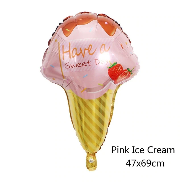 2 шт большой Гамбург мороженое попкорн торт пончик еда шар День Рождения украшения надувные воздушные шары Детские подарки Классические игрушки - Цвет: pink ice cream