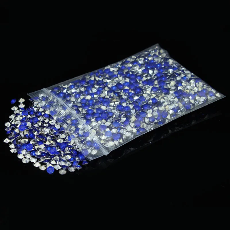 1000 шт. 4,2 мм бриллиантами свадебные конфетти для украшения стола рассыпные Стразы 31 Цвета украшение для свадебного стола рассыпные украшения - Цвет: Royal Blue Silver