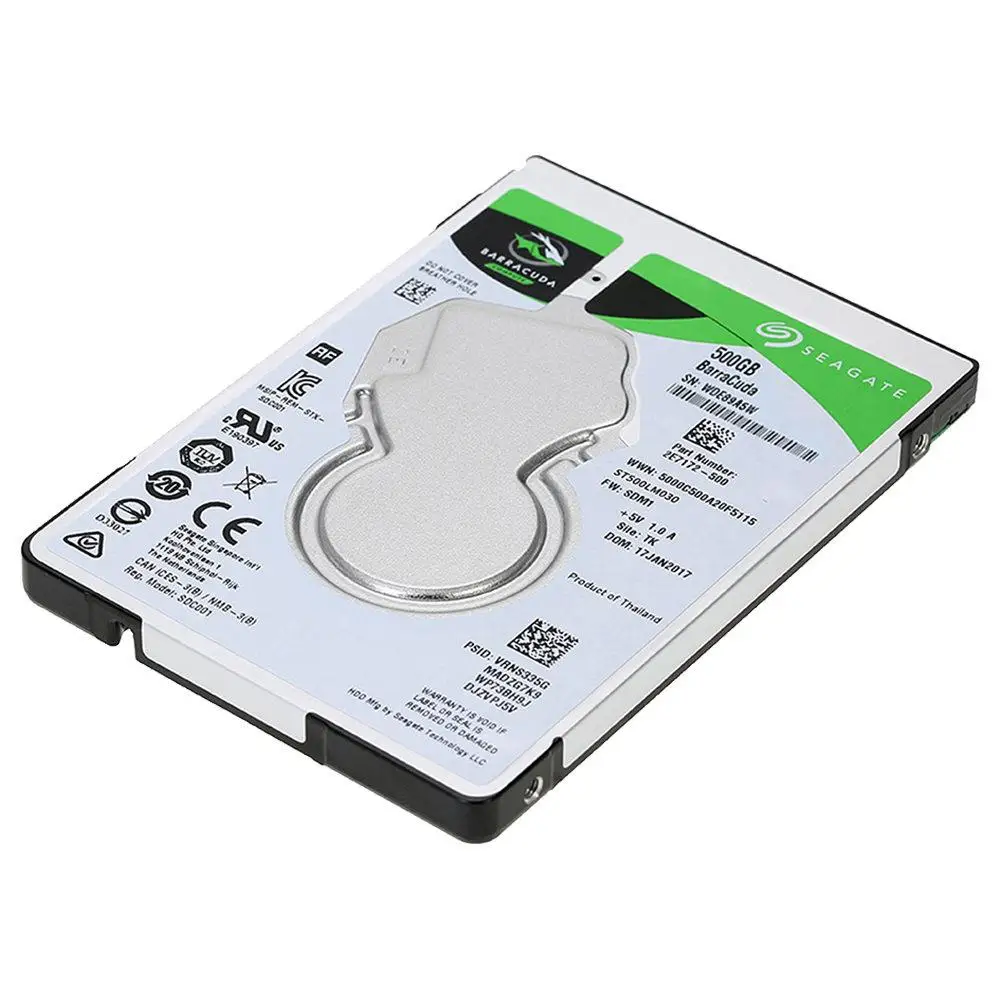 Seagate ST500LM030 500GB ноутбук внутренний жесткий диск 2,5 дюймов 7 мм 5400 об/мин SATA 6 ГБ/сек. интерфейс 128 Мб кэш-память-серебро