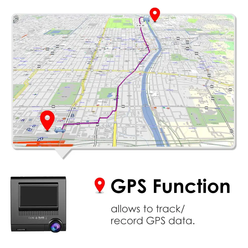 AZDOME M05 World First 3 &quotOLED сенсорный экран Автомобильный видеорегистратор с GPS камерой