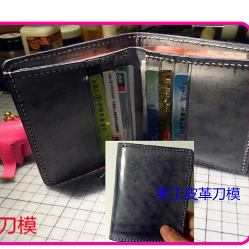 

leather craft card holder folded wallet multi pocket die cutting knife mould leather hole punches tool set deri el aletleri