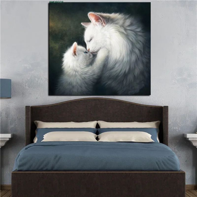 YWDECOR HD с милым принтом кошек животных картина маслом на холсте современный плакат