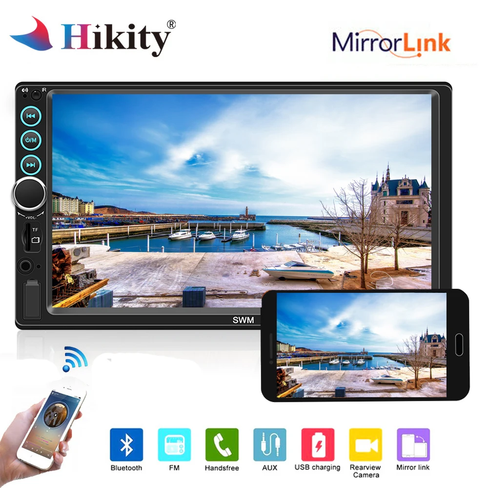 

Hikity car multimedia player 7" 2 din car radio Touch Screen autoradio MP5 Player Bluetooth TF USB FM Camera Mirror Link Stereo