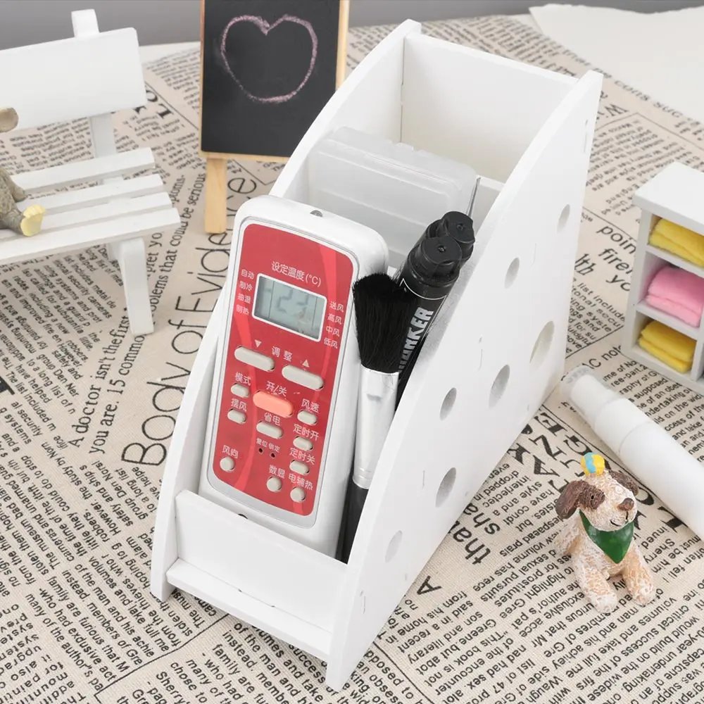 

DIY Wooden Desk Remote Control Holder Storage Box Mobile Phone Shelf Rack Stand Stationery Prganizer Home Decor