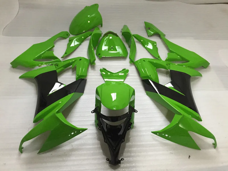 Набор обтекателей для мотоциклов KAWASAKI Ninja ZX10R 2008 2009 2012 08 09 10 11 12 TOP Green black набор + 7