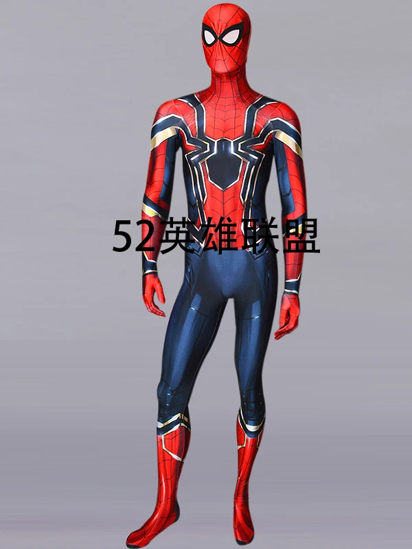 

The Avengers 3 Iron Spiderman Costume Spandex Print Tight Newest Spiderman Cosplay Costume Custom Made