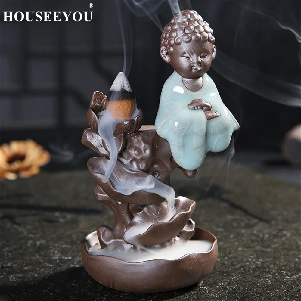 Houseyou маленький монах с ледяной трещиной горная благовония Керамическая