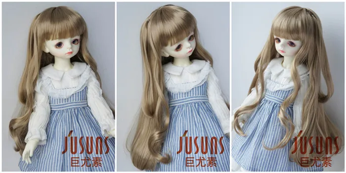 JD437 1/6 1/3 длинный парик с вьющиеся BJD syntheitc мохер парик YOSD SD Симпатичные куклы волосы Размер 6-7 дюймов 8-9 дюймов BJD куклы аксессуары