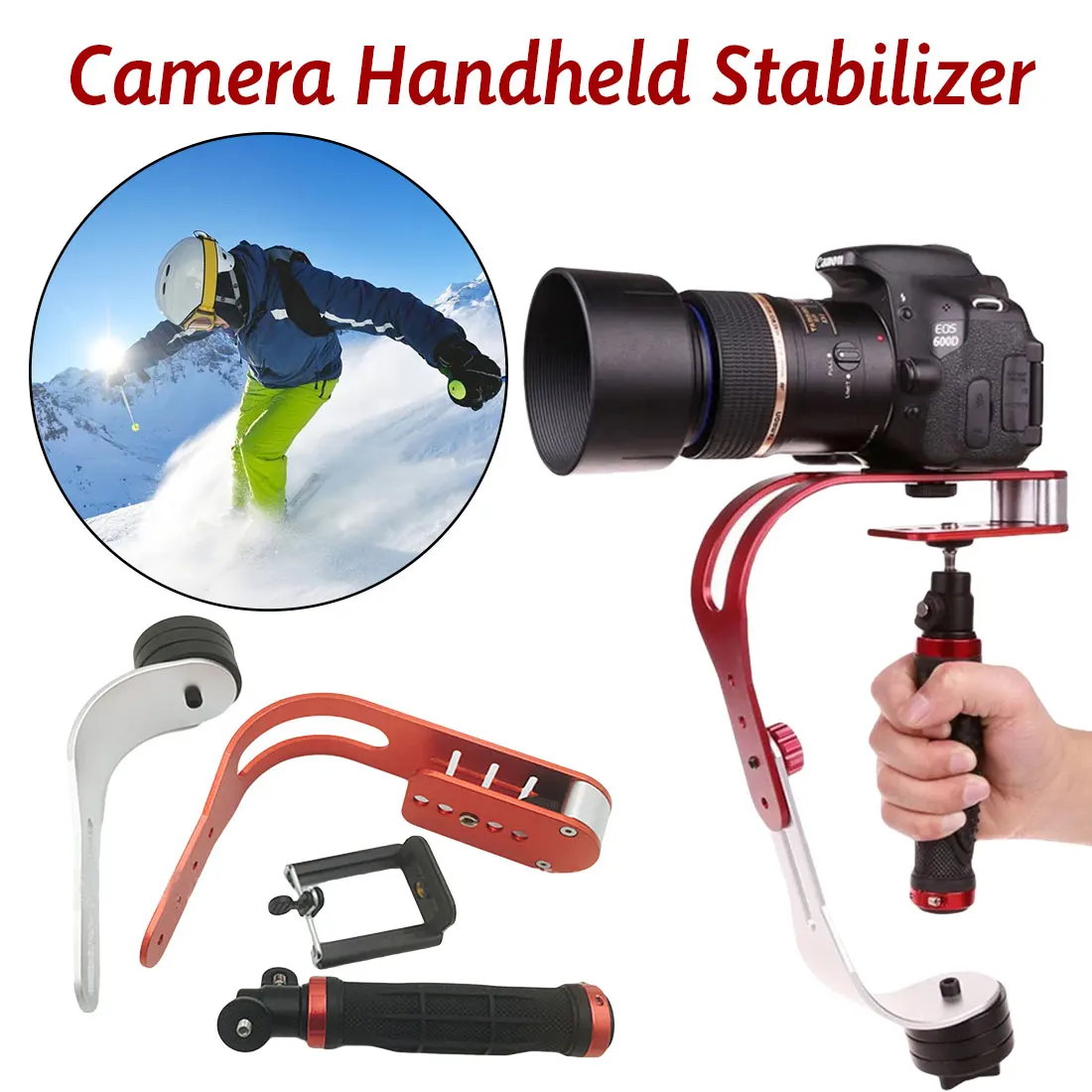 

Universal Red Alloy Aluminum Mini Handheld Digital Camera Stabilizer Video Steadicam Mobile DSLR 5DII Motion DV Steadycam