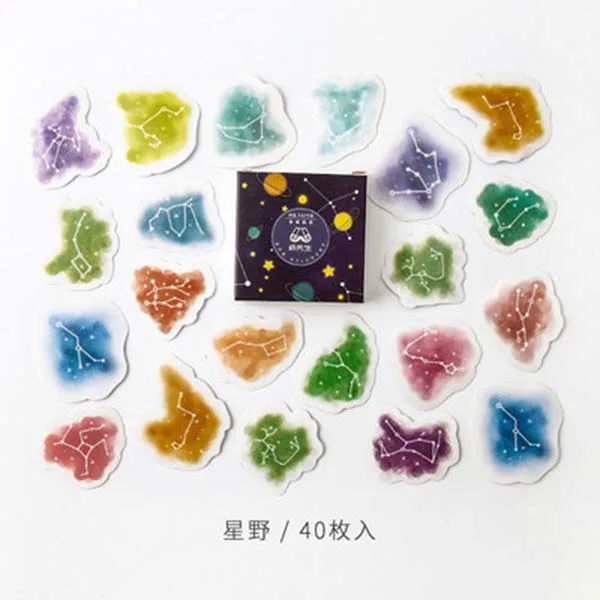 

40 pcs/pack Starry sky Decorative Stickers Cute Adhesive Journal DIY Stickers Diary Label Scrapbooking sticker School Supplies
