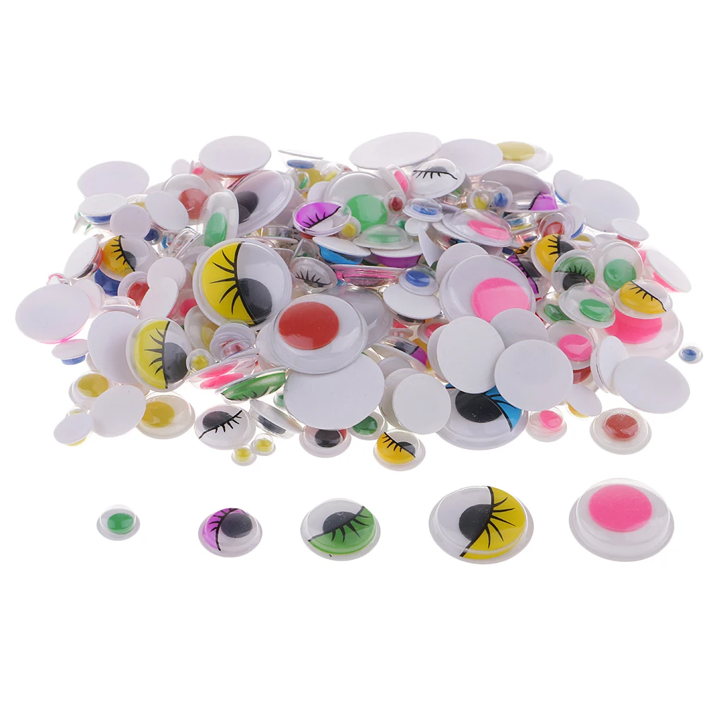 300pc Mixed Googly Eyes SELF ADHESIVE Wiggly Eyes For DIY Scrapbooking Craft