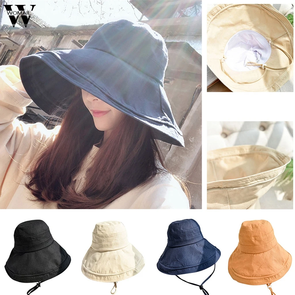 

Womail Women hat summer Ladies Comfortable Basin Hat Fisherman Hat Casual Visor Collapsible Cap sun hat 2019 f25