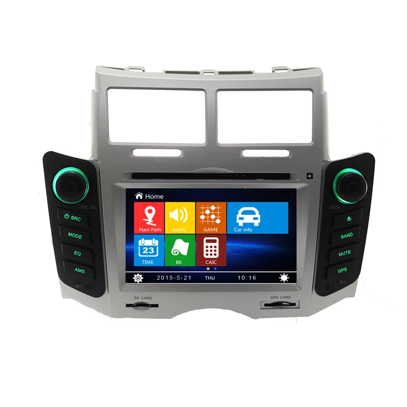 Excellent Free Shipping Car DVD player For Toyota Yaris 2005 2006 2007 2008 2009 2010 2011 GPS navigation System Bluetooth Ipod TV Silver 2