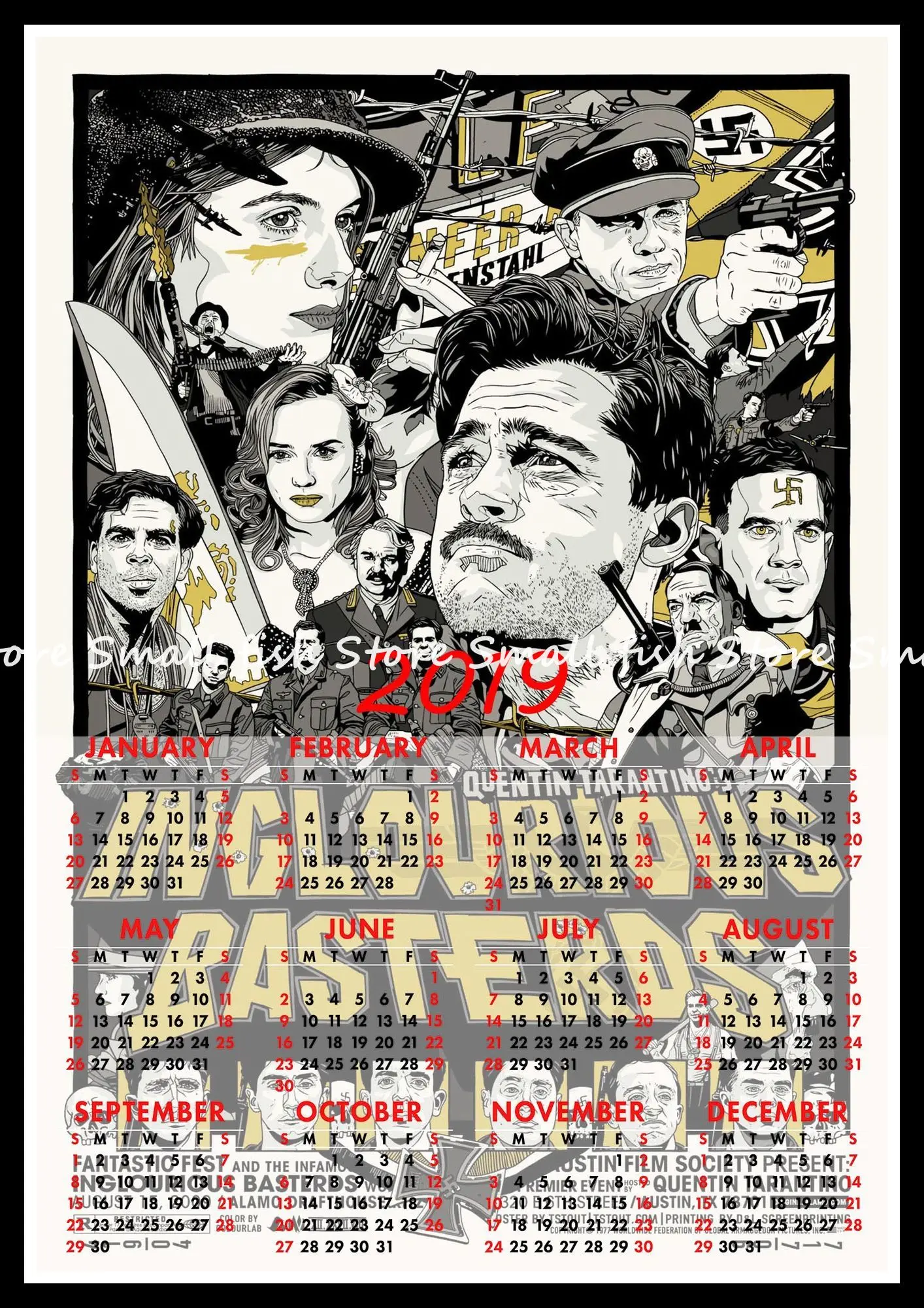 Inglourious Basterds 2019 календарь постер для домашнего интерьера декоративная белая