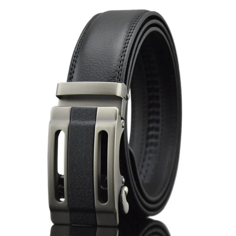Ta weo Fashion Business Men's Leather Ratchet Belts with Automatic