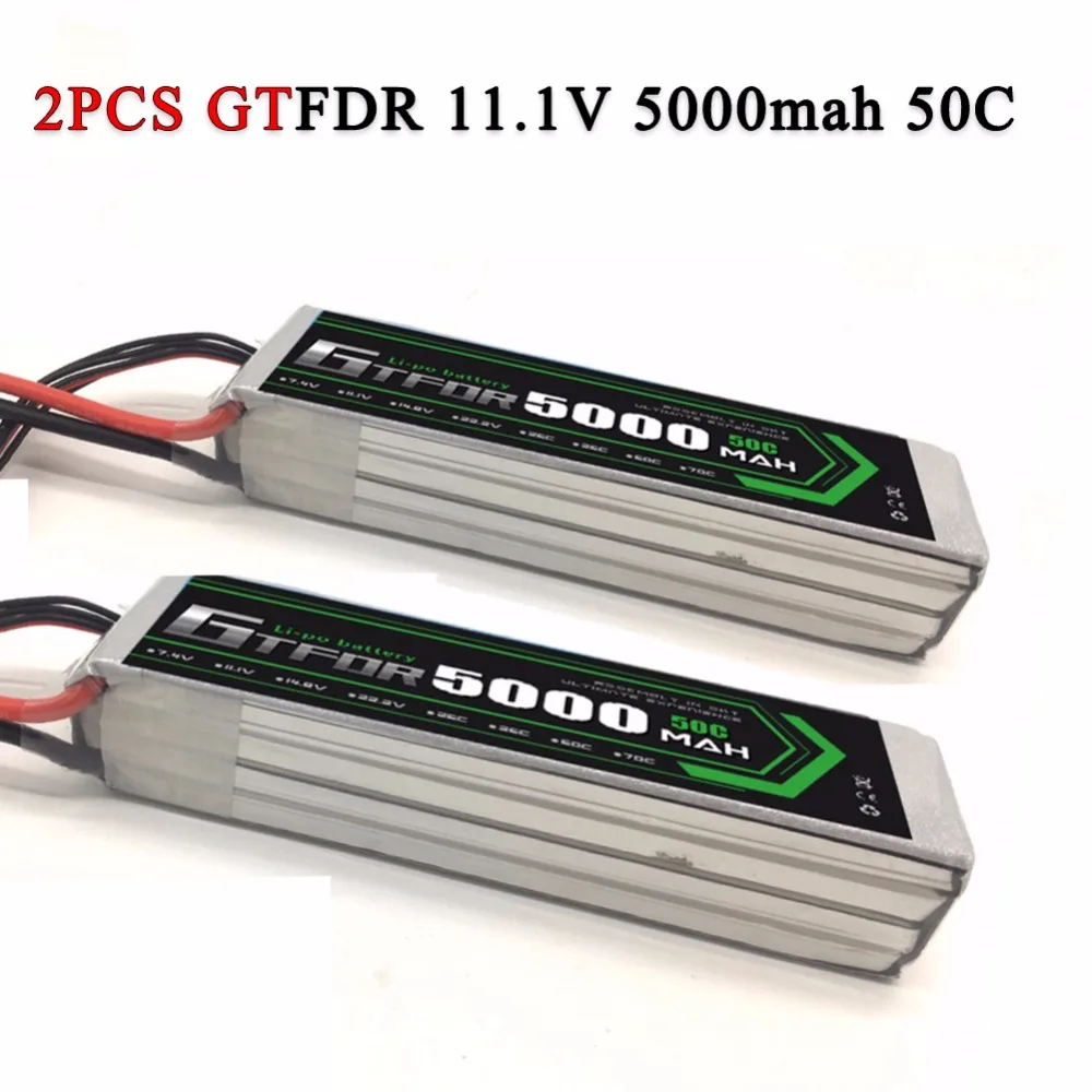 

2PCS 3S 11.1V 5000mah 50C MAX 100C GTFDR RC Lipo Battery AKKU Batteria For RC Model Trex 500 Helicopter Traxxas Car Boat Drone