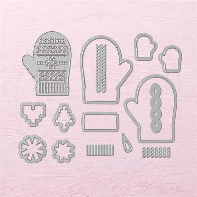 

GJCrafts Christmas Mittens Gloves Dies Metal Cutting Dies for Album Embossing Paper Cards Decoration Scrapingbook DIY Crafts