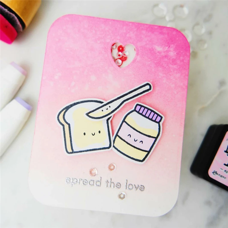 DiyArts штампы и для резки металла Love Bread кухонные Скрапбукинг 4 шт. изготовления карт