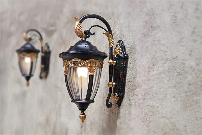 Alumínio à Prova Iluminação para Varanda Luz de Parede ao ar Europeu Retro Jardim Livre Dwaterproof Água Led Arandela Corredor Luminária 3 led arandela iluminação para varanda corredor luminária