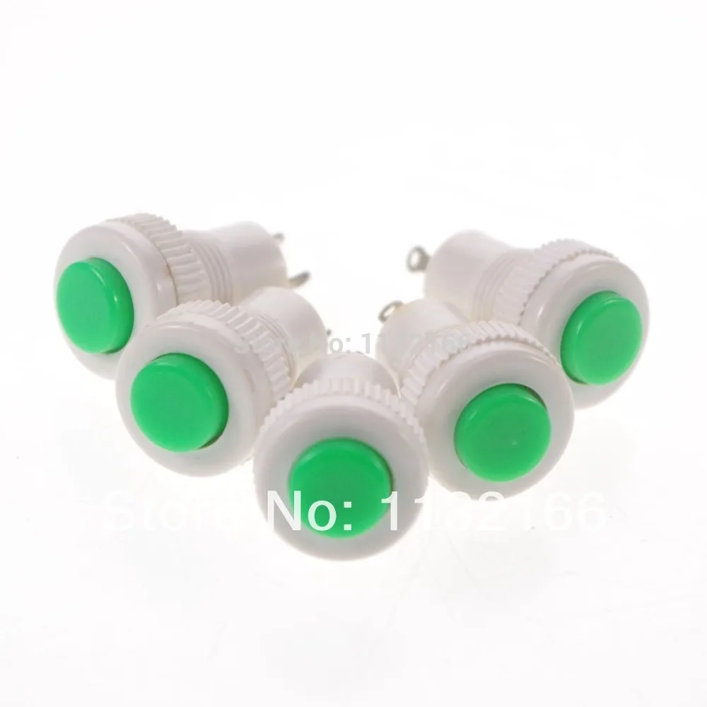 10 Pezzi Di Montaggio 10Mm Verde Momentaneo 2 Pin Spst Senza Interruttore A Pulsante