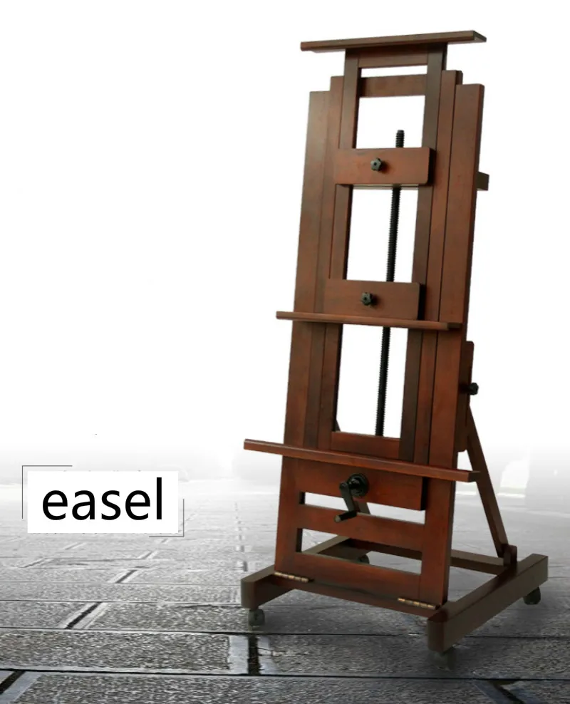 

Oversized Easel Chevalet En Bois Artist Oil Paint Wood Stand Hand Shake Easel Stand Atril Madera Easel Art Supplies for Artist