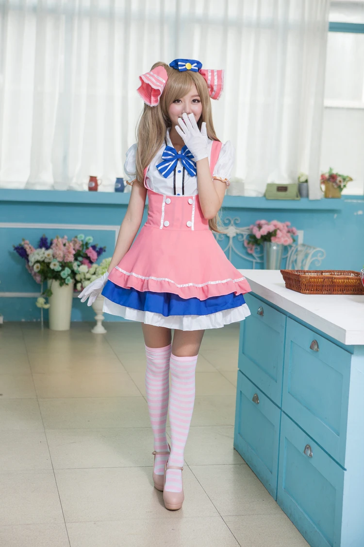 Lovelive! Костюм для костюмированной вечеринки Love Live Minami Kotori Candy Maid платье принцессы