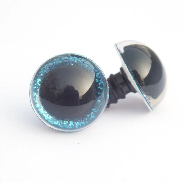 20pcs 10 Kinds of Color 9-24mm Tiny Round Plastic Clear Toy Animal Safety Eyes Crystal Eyes Glitter Nonwovens White Hard Washer 4
