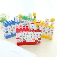 2018 Cartoon doll diy plastic handmade building blocks calendar creative Decoration calendar Table Calendar toy brick