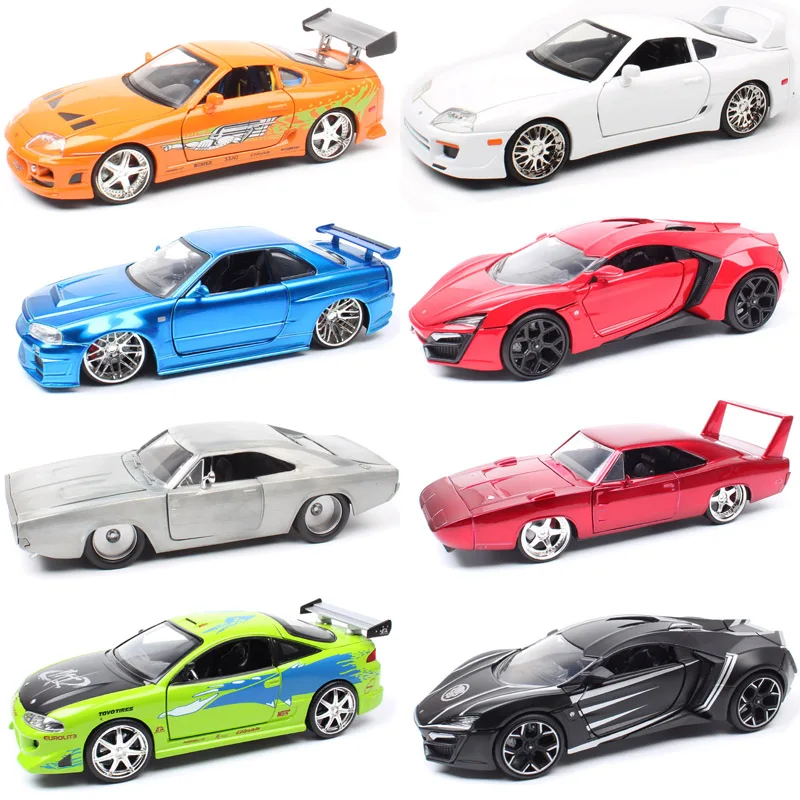 

1 24 Jada Mitsubishi Eclipse TOYOTA SUPRA DODGE Charger Nissan Ripsaw crawler Lykan Diecasts & Vehicles model scale toy car kids