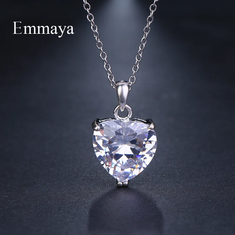 

Emmaya Brand Fashion Elegance Charm AAA Cubic Zircon Adjustable Heart Necklaces for Women Gorgeous Jewelry Wedding Party Gift