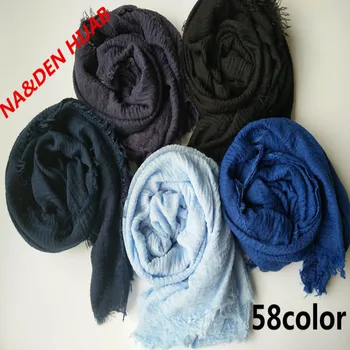 

50PCS Hot sale bubble plain scarf/scarves fringes scarf women soft solid foulard muffler shawls big pashmina muslim wrap