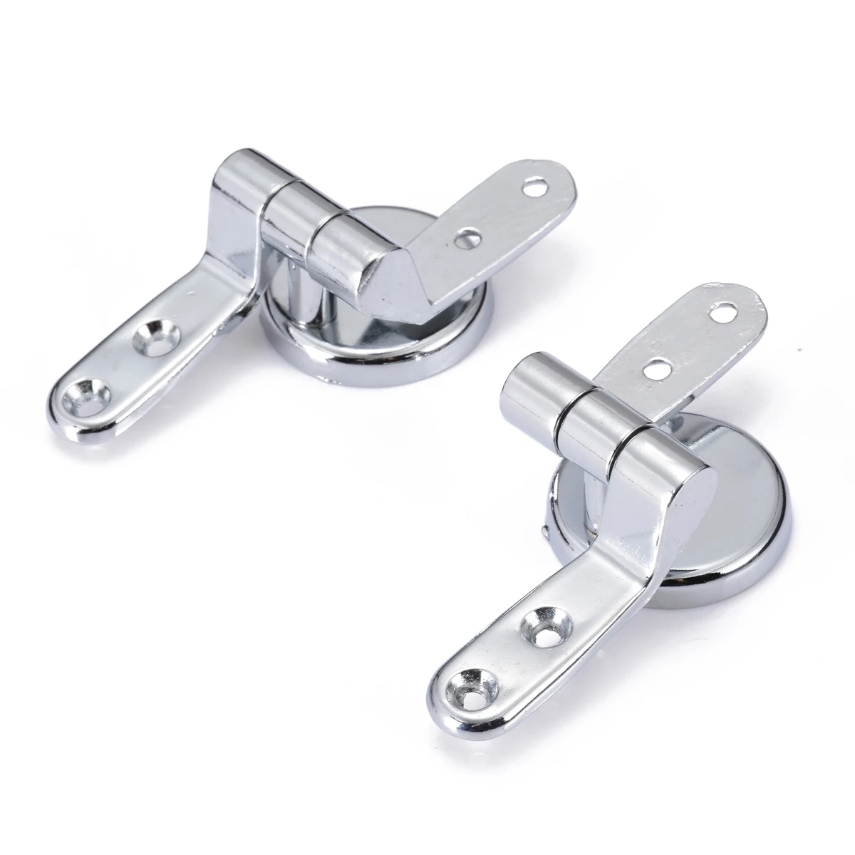 Mayitr Set Zinc Alloy Toilet Seat Chrome Sturdy Hinge Set Replacement Repair Tool Kit with Fittings ScrewsFor Toilet Tool