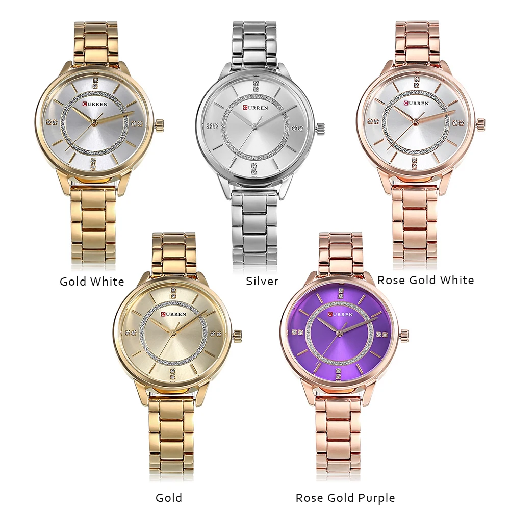 

CURREN Ladies Watches for Women Rose Gold Stainless Steel Wrist Watch Lady Quartz Waterproof Clock Relogio Masculino 2019 New
