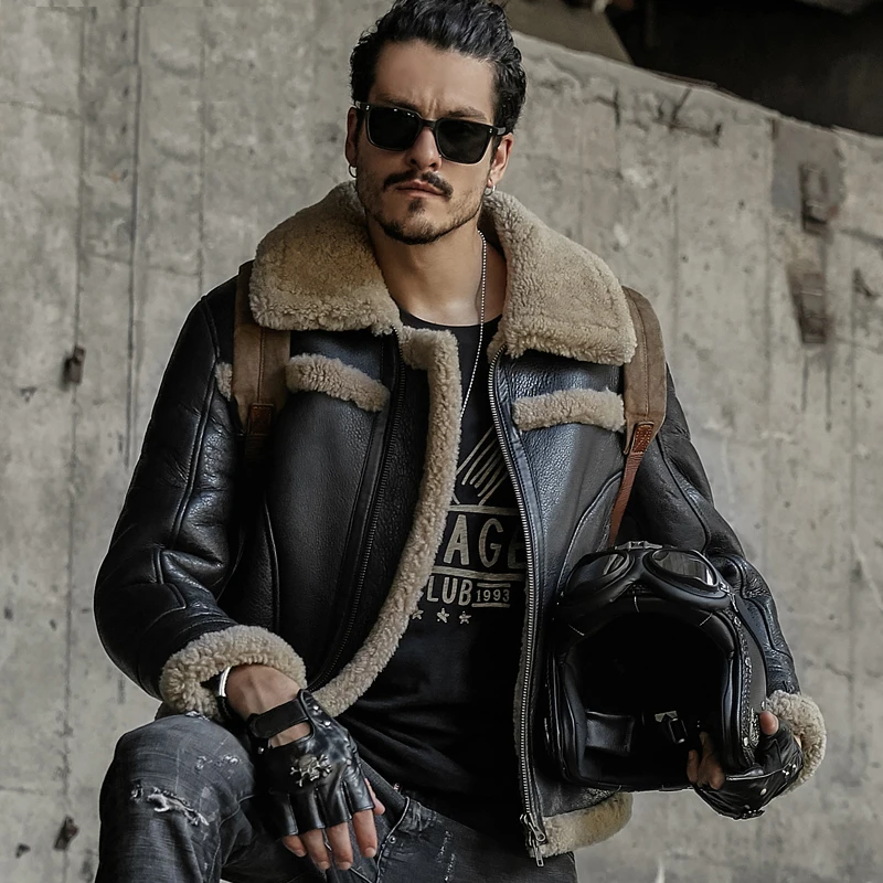 mens shearling aviator jacket