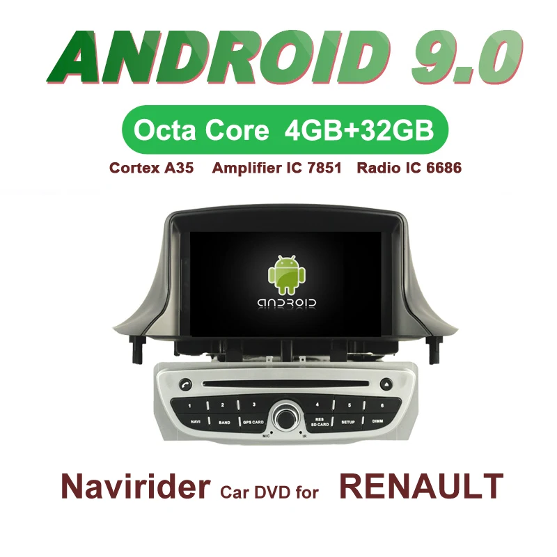 

OTOJETA Car GPS 7inch Android 9.0 Radio FOR RENAULT Megane III Fluence 2009-2011 Capacitive screen support mirror link