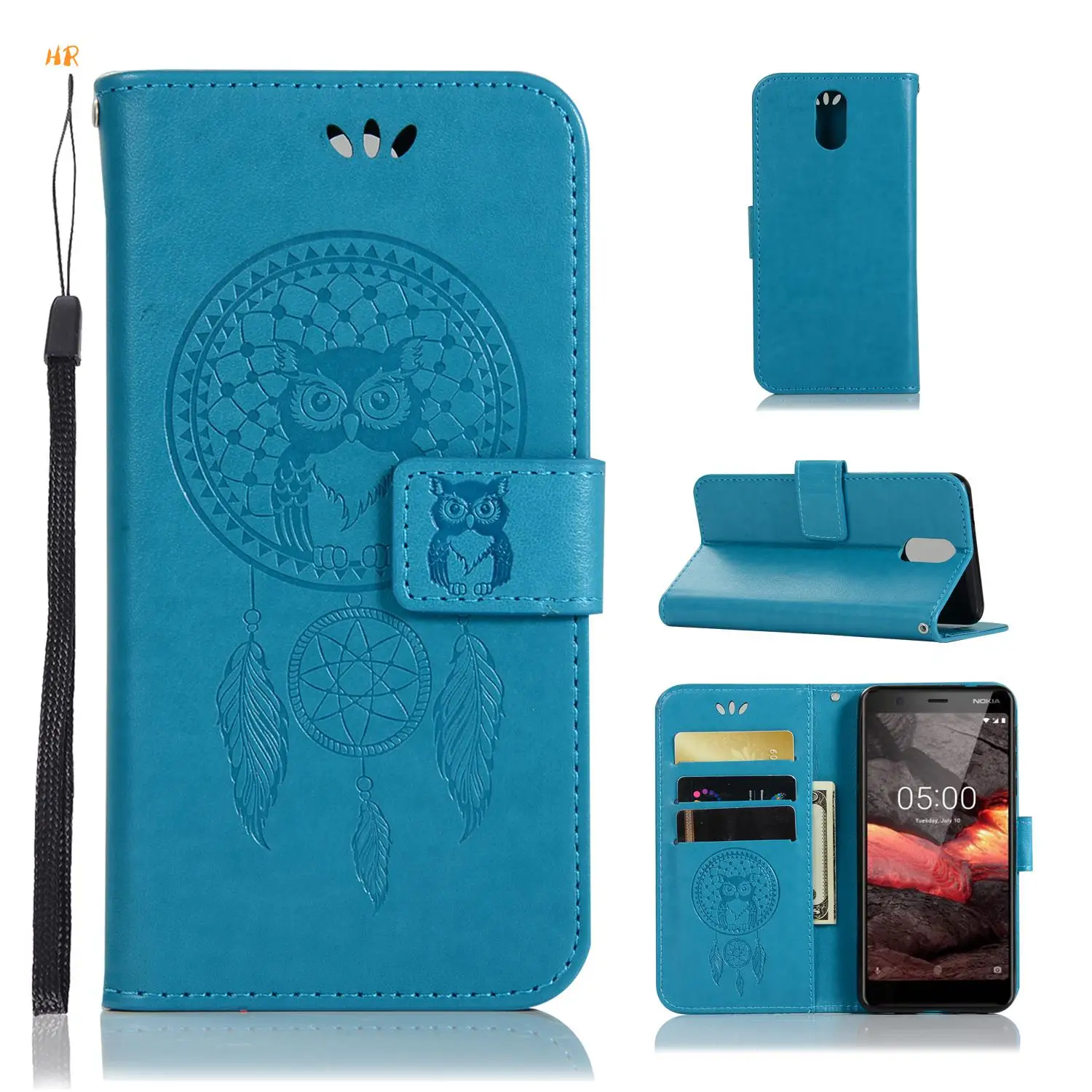 

3D Emboss Flip Case For Nokia 2 3 5 6 8 Wallet Cover Back Phone Case For Nokia 2.1 3.1 5.1 6.1 7.1 Book Style PU Leather Case