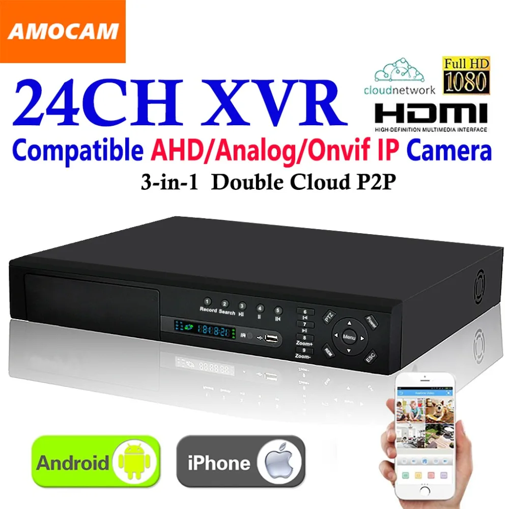 Новый 24CH Super XVR 1.5U Full HD 1080P запись 3 в 1 4 * HDD порт DVR видеонаблюдение видеорегистратор