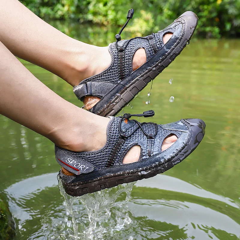 في الهواء الطلق أحذية ماء الرجال الصيف سريعة الجافة aqua أحذية المشي الصيد الأحذية المنبع تنفس الجوف خارج الصنادل حجم 38-44