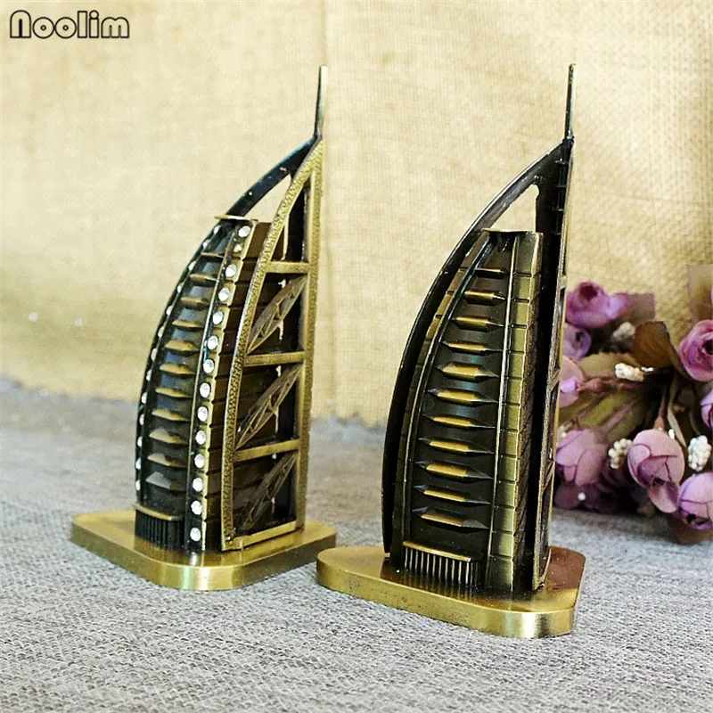 

NOOLIM Burj Al Arab Dubai Model Decor Metal Crafts World Landmark Building Architecture Model Art Home Souvenir Gift