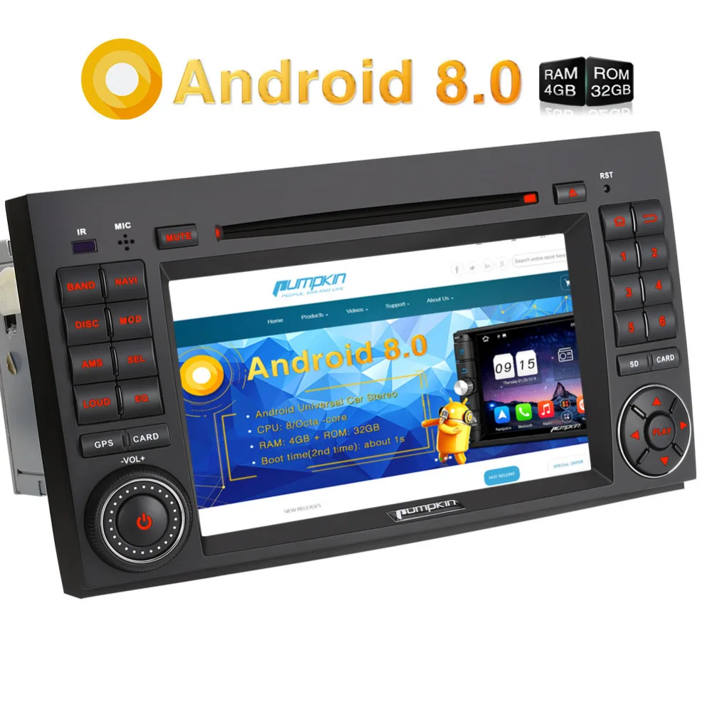 Pumpkin 2 Din 7'' Android 8.0 Car DVD Player GPS Navigation Car Stereo