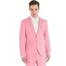 Ярко-розовый смокинг костюм мужской s розовый костюм Slim Fit Tero свадебный для мужчин Пользовательские топы и брюки