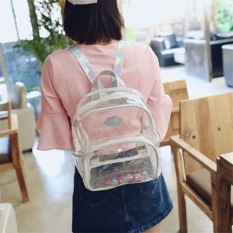 

Miyahouse Miyahouse Backpack For Female Laser Fashion Rucksack For Women Transparent England Style Backpack For Women