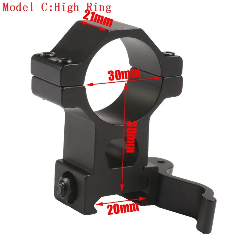 

Hunting Scope Mount 25.4/ 30mm High Ring 20mm Weaver Picatinny Rail QD Quick Release Scope Mount For Hunting Rifle Caza