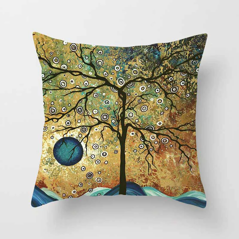 Красивый модный чехол для подушки с изображением деревьев, цвет воды, Креативные фотографии, квадратная наволочка для подушки, размер 45*45 см - Цвет: 17