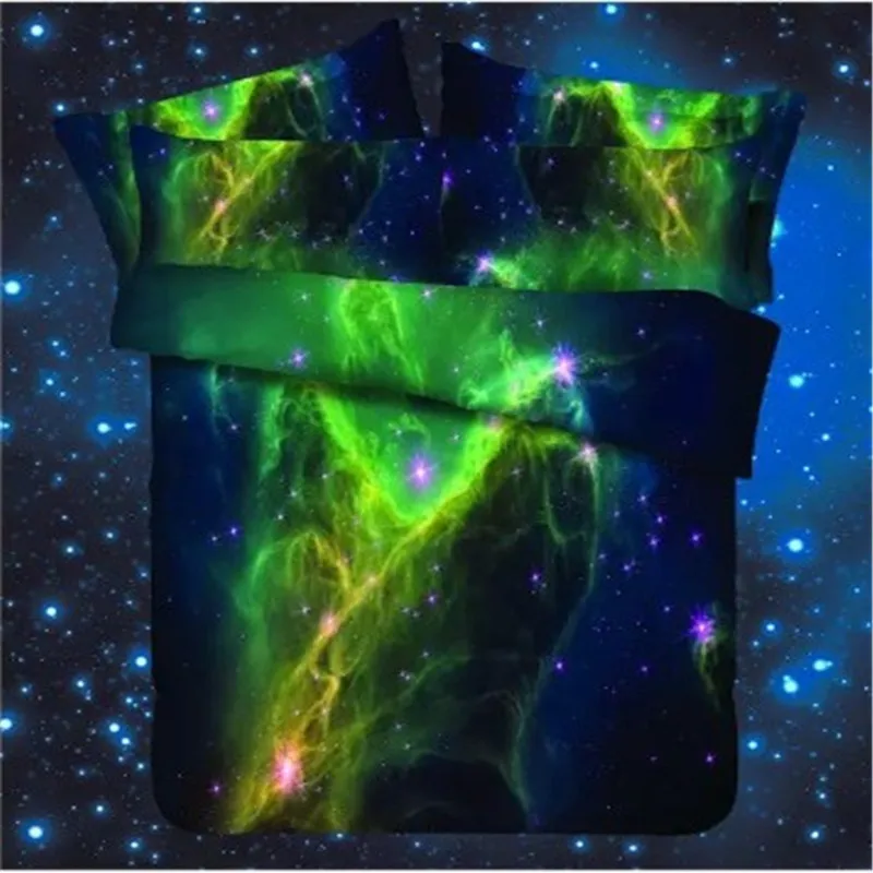Фантазия Туманность 3D принт постельных принадлежностей Современная галактика шлифовка одеяло покрытие звездное небо постельное белье Полный Король Размер синий наволочки